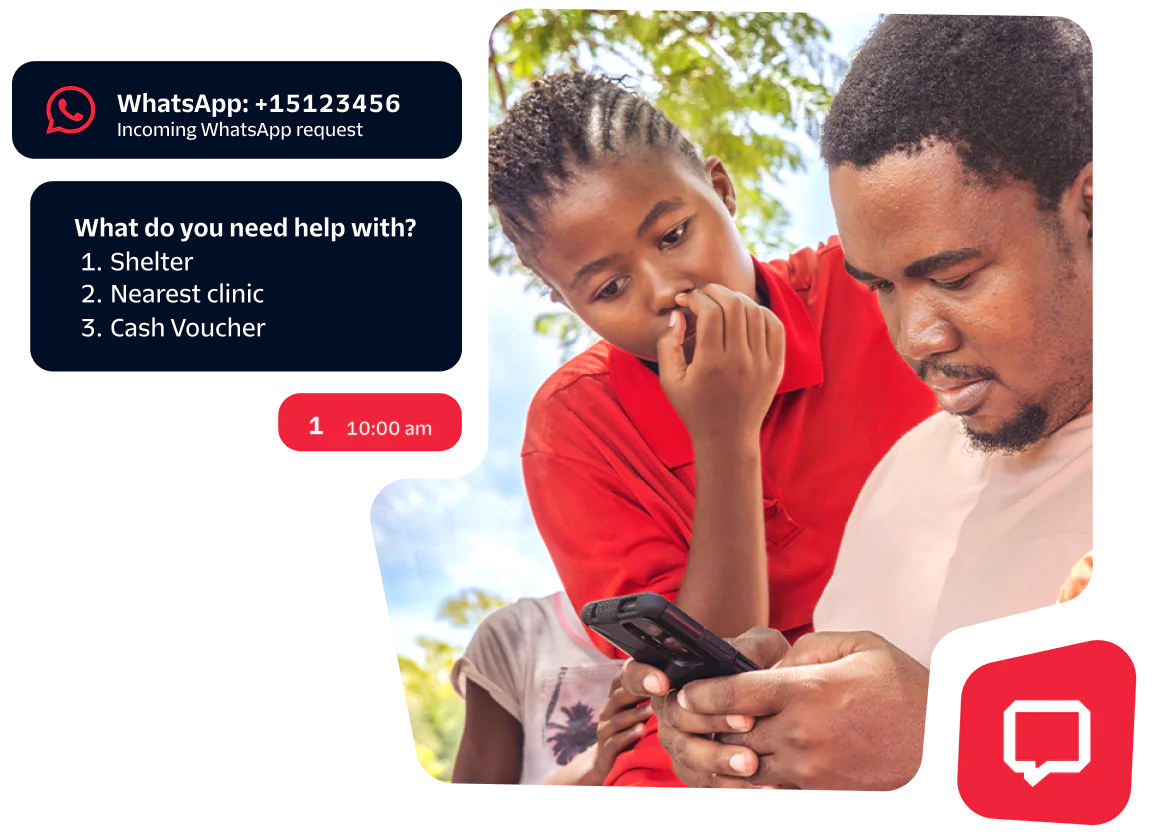 Delivering humanitarian aid at scale through WhatsApp.